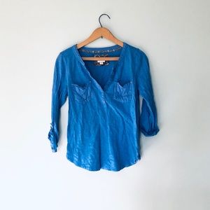 ANTHRO• Postmark Blue Top